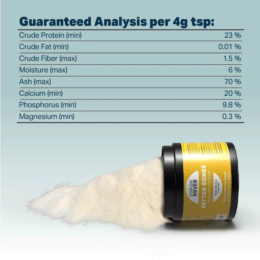 Four Leaf Rover Better Bones - Dried Bone For Homemade Diets