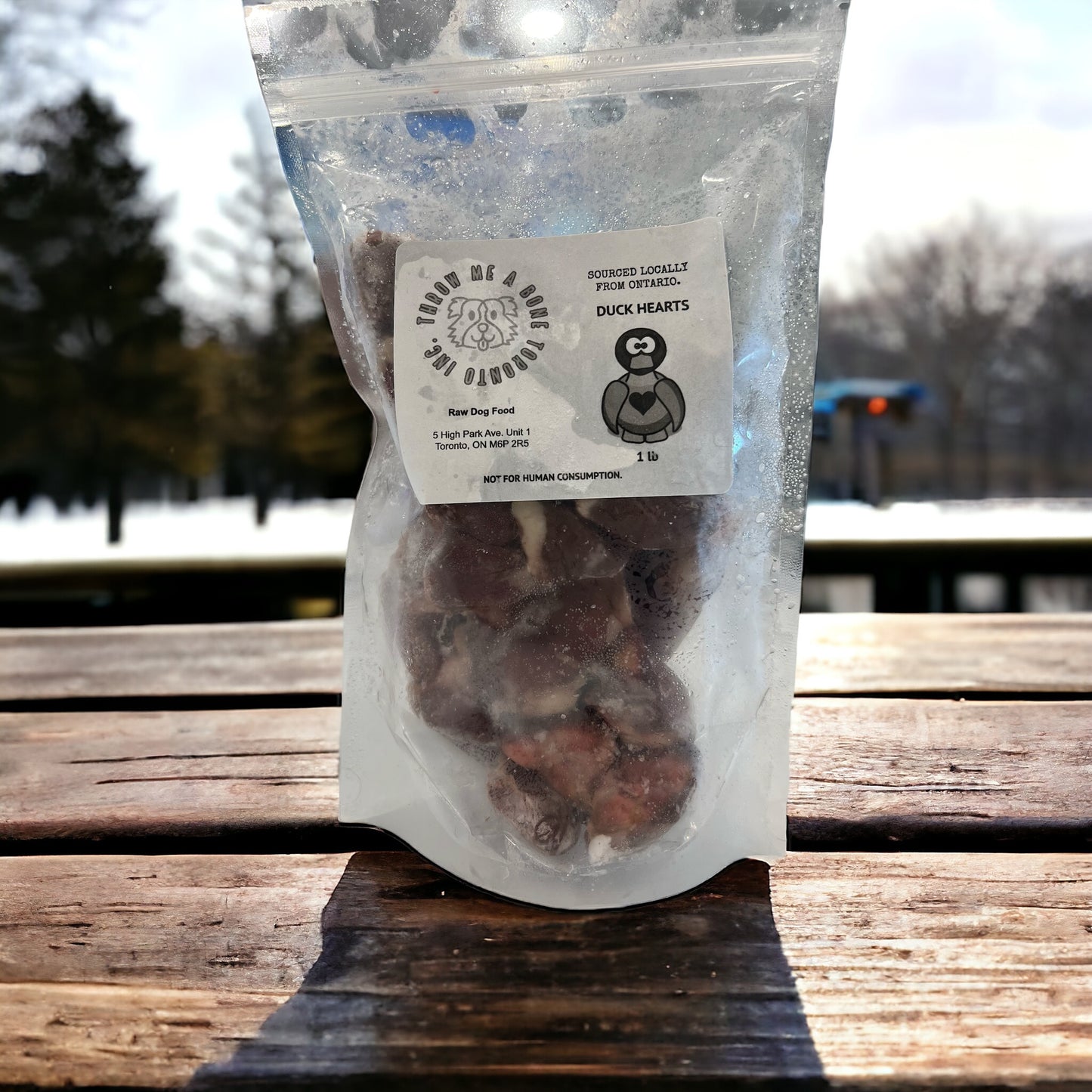 All Natural Ontario Grade A Raw Duck Hearts 1lb